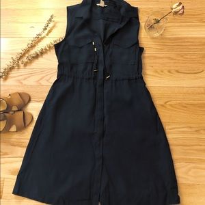 Navy Button Down Dress